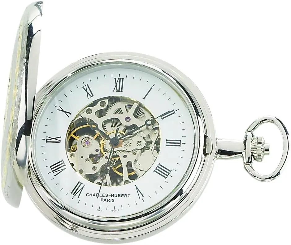 Charles-Hubert, Paris Two-Tone Mechanical Pocket Watch
