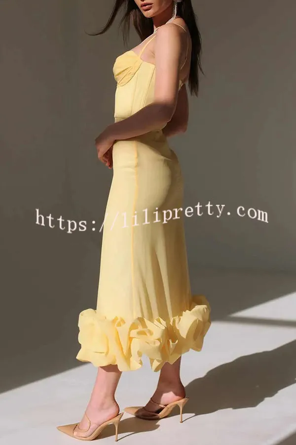 Chic Look Cloud Shaped Hem Solid Sleeveless Maxi Dress