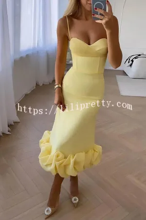 Chic Look Cloud Shaped Hem Solid Sleeveless Maxi Dress