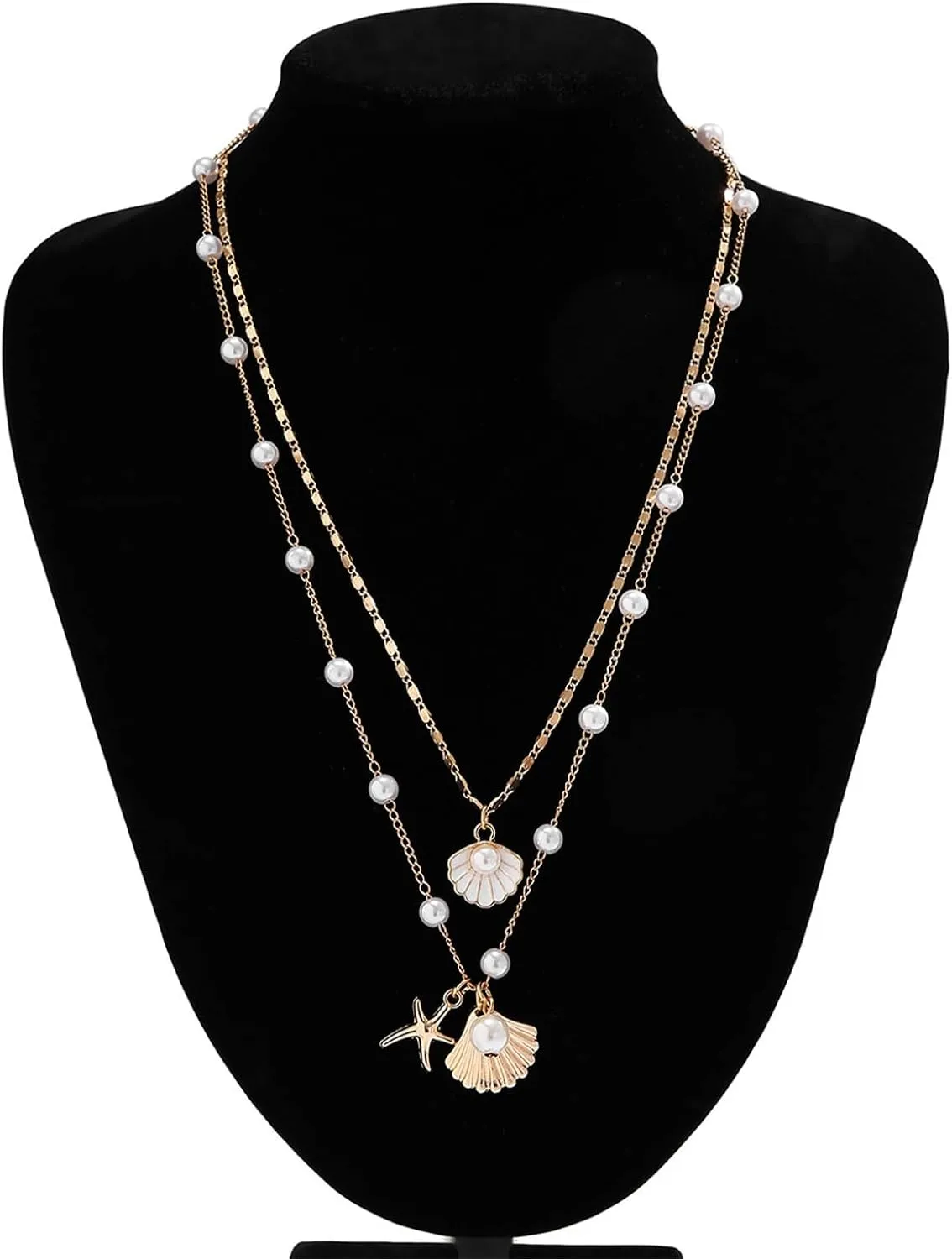 choice of all Gold Sea Shell Charm Necklace Jewelry for Women Summer Boho Seashell Beach Starfish Necklace Fashion Accessories Summer Beach Vacation Clothes Dresses 2025