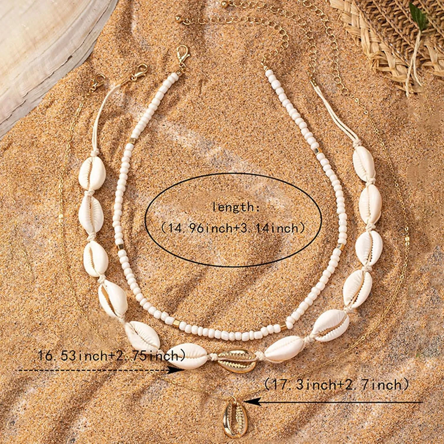 Choistily Seashell Necklace for Women Shell Charm Necklace Gold Starfish Beaded Necklace Beach Essentials Summer Beach Vacation Clothes Dresses Fashion Accessories 2025