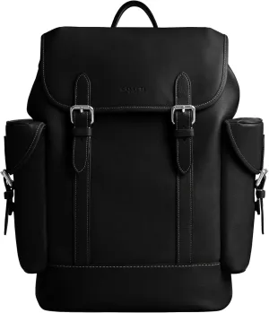 COACH Men's Hitch Backpack in Natural Full-Grain Leather, Black, One Size
