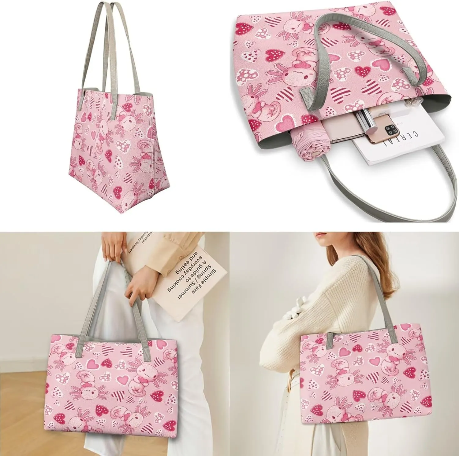 Coldinair Valentine's Day Leather Tote Handbags for Women Purse and Wallet Set,Large Satchel Handbags Shoulder Tote Bag