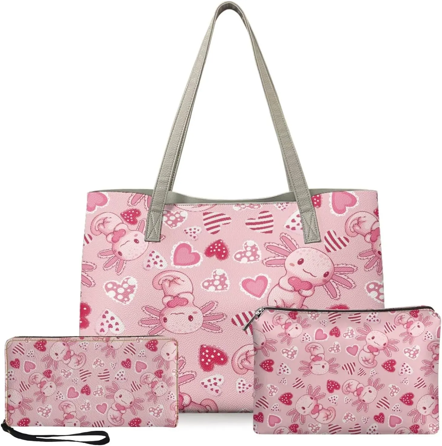 Coldinair Valentine's Day Leather Tote Handbags for Women Purse and Wallet Set,Large Satchel Handbags Shoulder Tote Bag