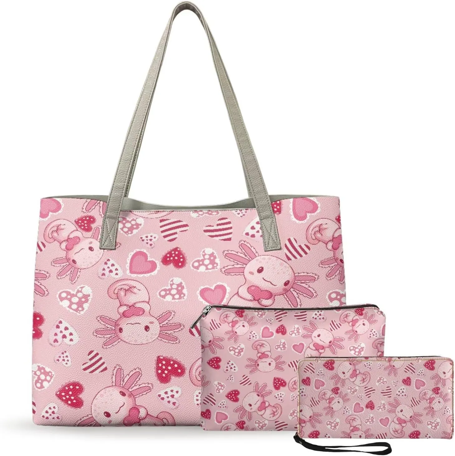 Coldinair Valentine's Day Leather Tote Handbags for Women Purse and Wallet Set,Large Satchel Handbags Shoulder Tote Bag