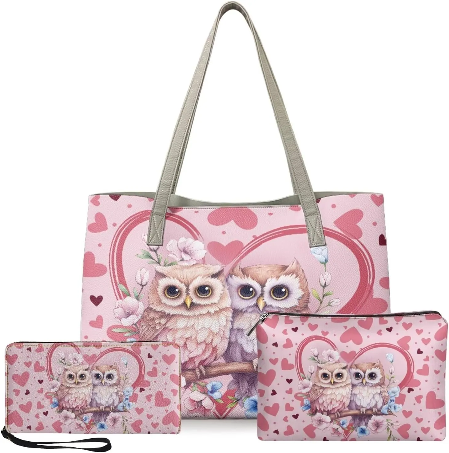 Coldinair Valentine's Day Leather Tote Handbags for Women Purse and Wallet Set,Large Satchel Handbags Shoulder Tote Bag