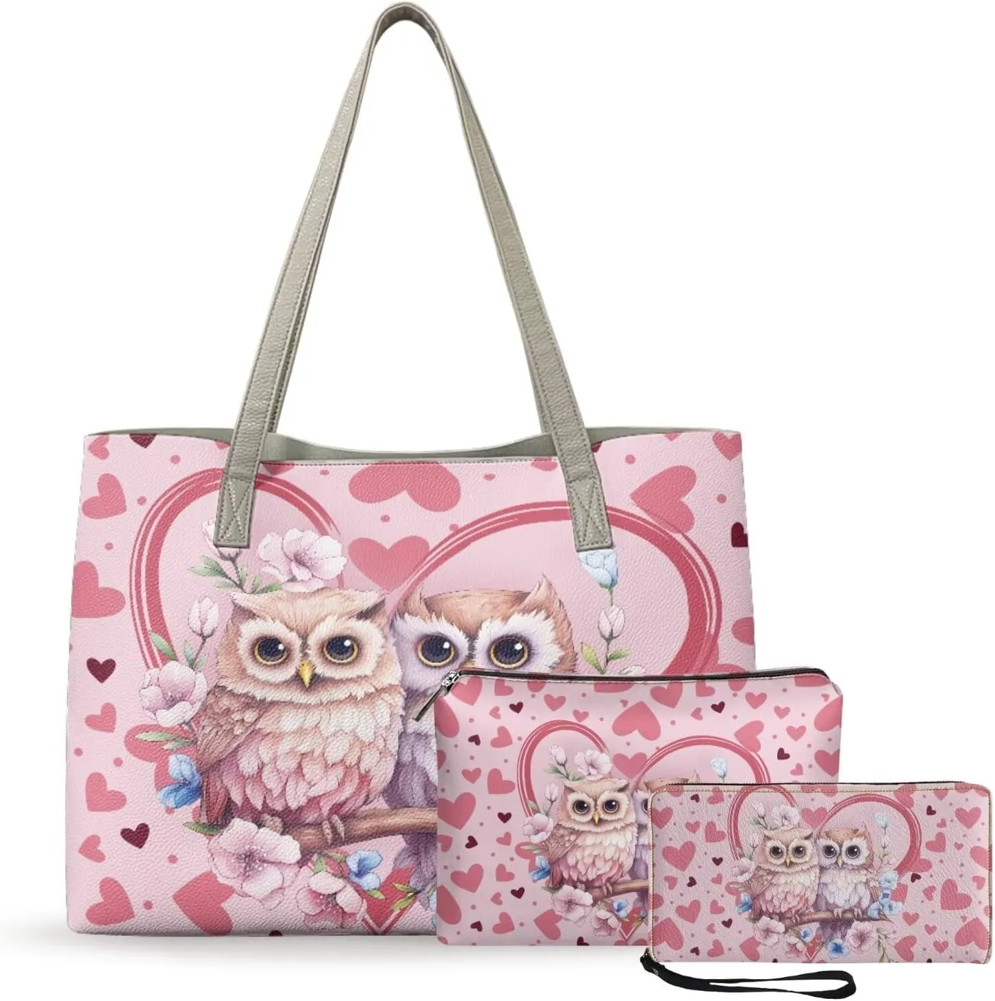Coldinair Valentine's Day Leather Tote Handbags for Women Purse and Wallet Set,Large Satchel Handbags Shoulder Tote Bag