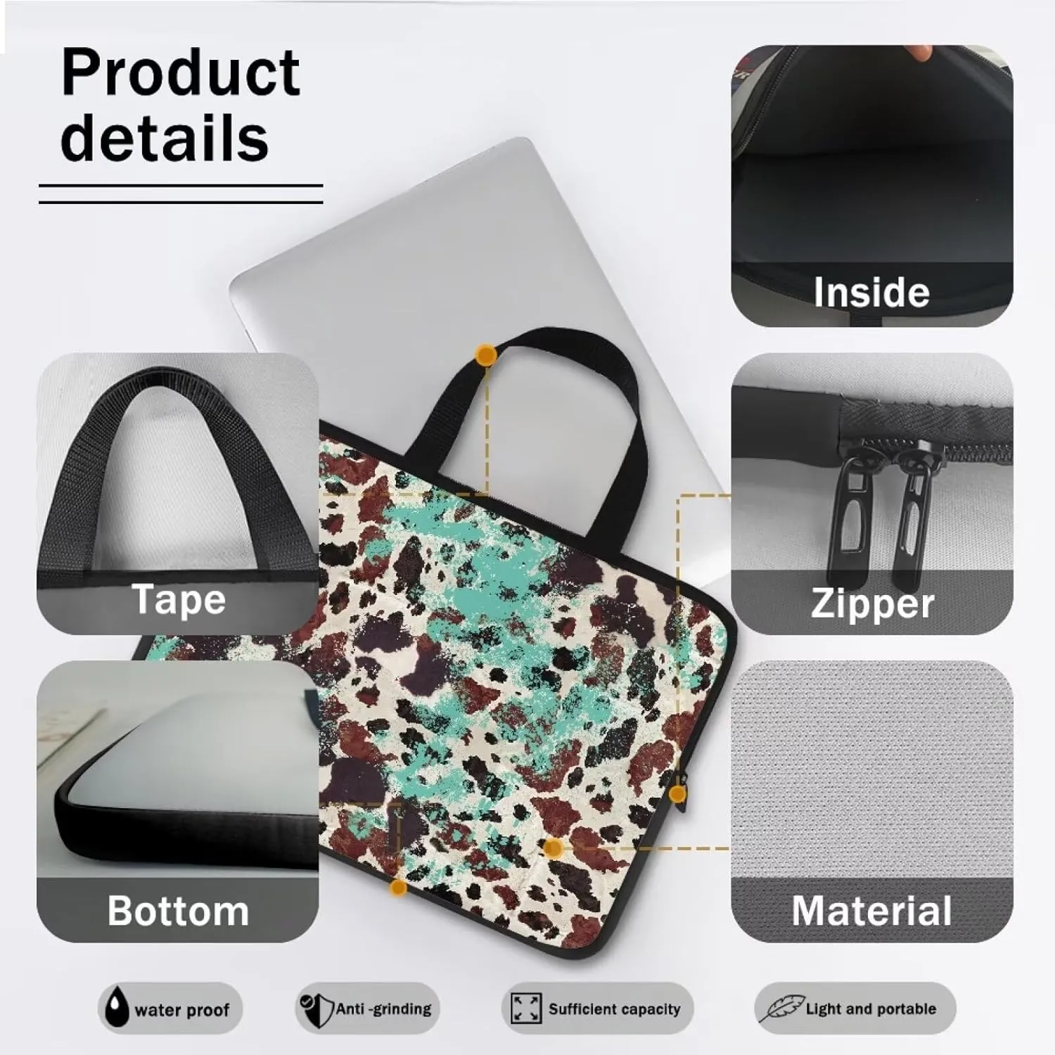 Computer Bag Waterproof Work Handbag Laptop Bag Lightweight Tote Bag Computer Accessories
