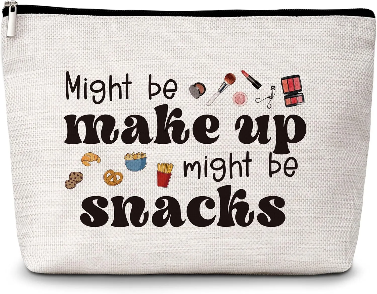 Cosmetic Bag for Women, Might Be Makeup Might Be Snacks Travel Makeup Bag, Small Unique Makeup Bag, Friendship Gift for Best Friends, Birthday Gifts for Teen Girls Sisters Besties -14