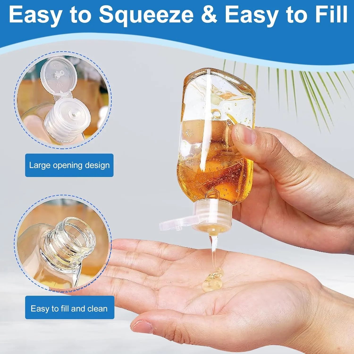 Cosywell Travel Bottles 4pcs 3.4oz Shampoo Containers TSA Approved Leak Proof Flip Cap Squeeze Bottles