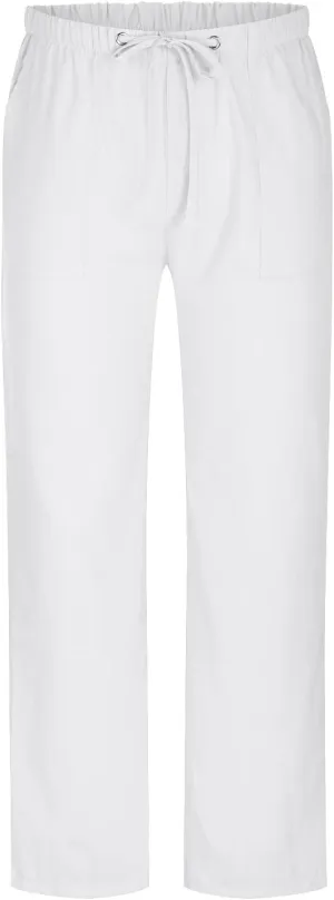 Cotton Linen Men's Drawstring Pants Relaxed Fit Elastic Waist Breathable Soft Straight Casual Lounge Travel Easy Care