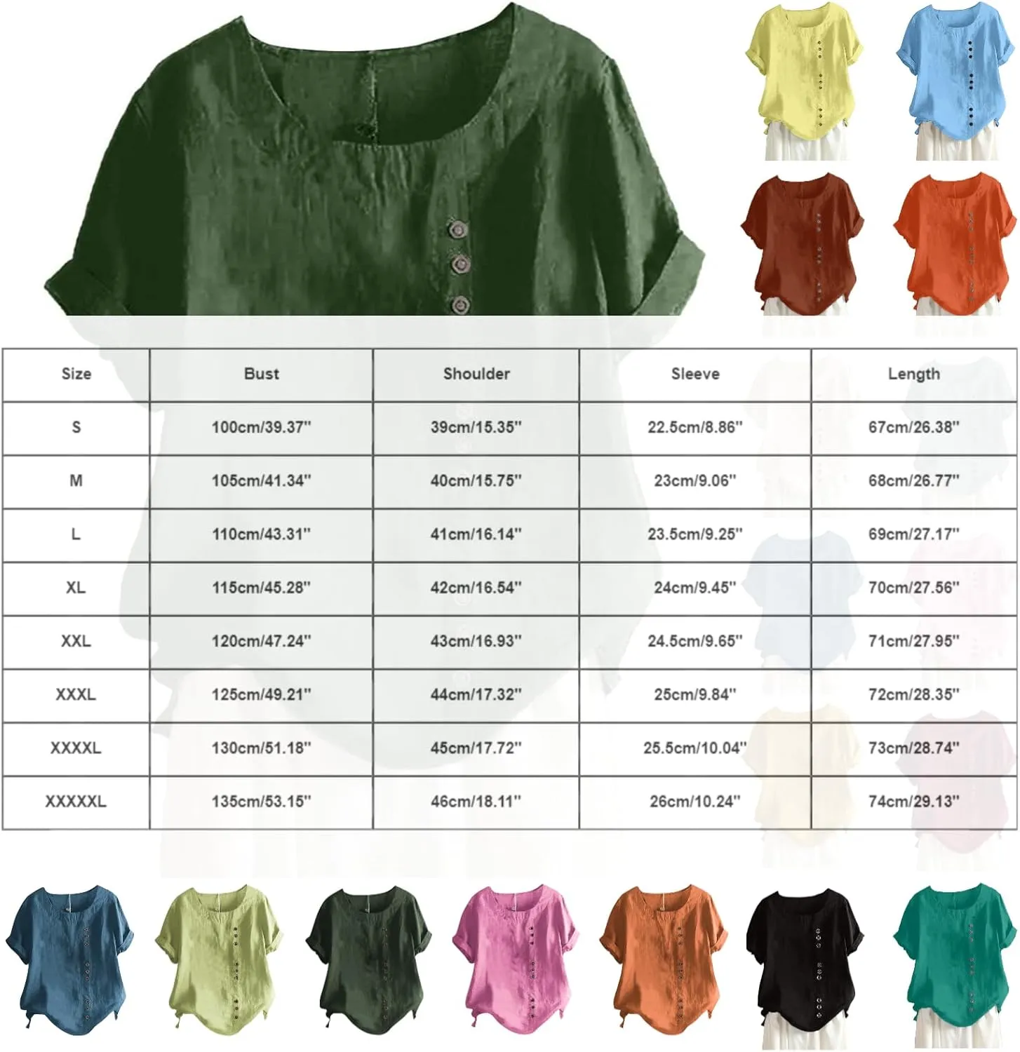 Cotton Linen Tops for Women 2025 Summer Dressy Casual Plus Size Shirt Trendy Short Sleeve Crewneck Tunic Blouses