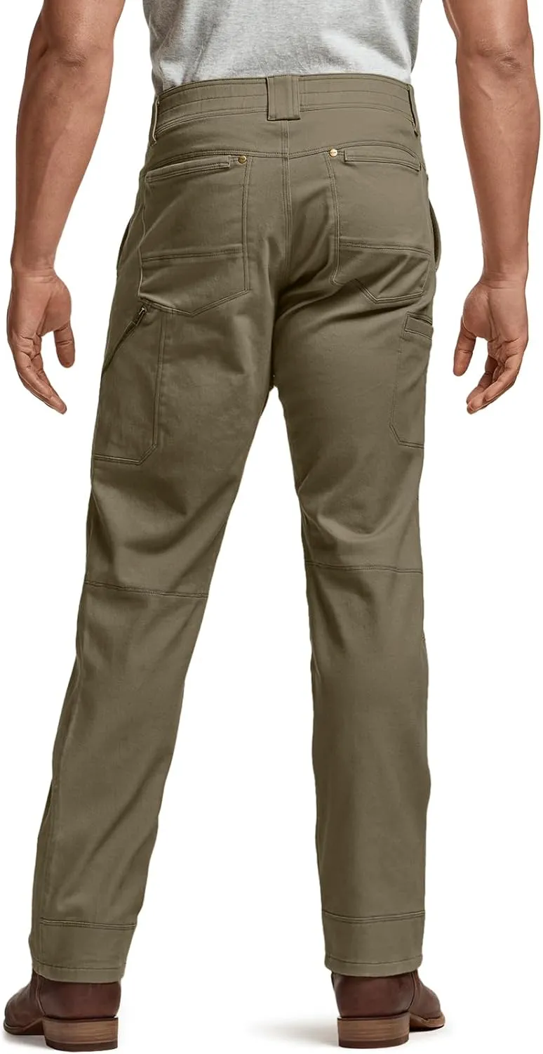 CQR Men's Motion Utility Casual Pants, Regular Fit Lightweight Work Pants, Water Resistant Outdoor Stretch Pants with Pockets