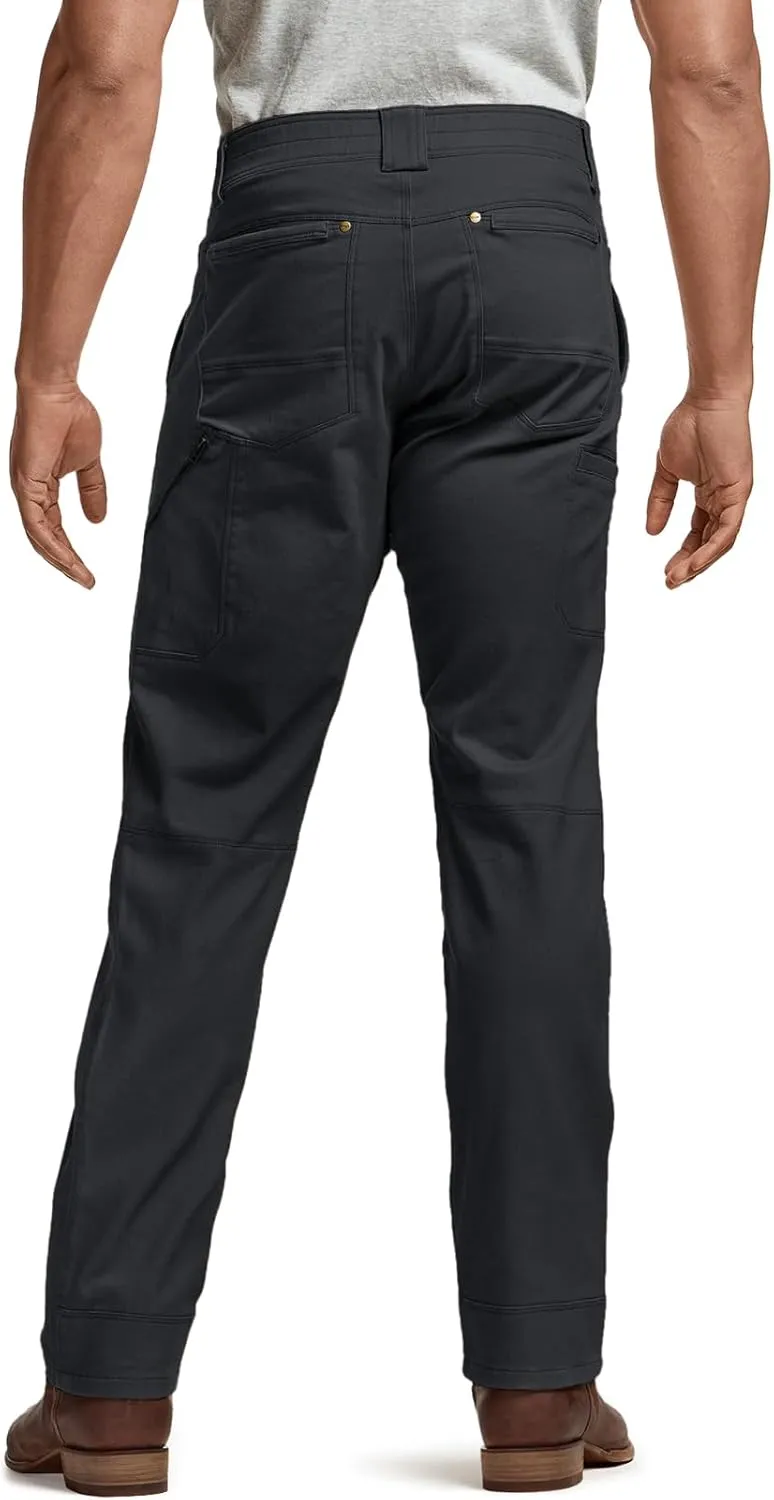 CQR Men's Motion Utility Casual Pants, Regular Fit Lightweight Work Pants, Water Resistant Outdoor Stretch Pants with Pockets