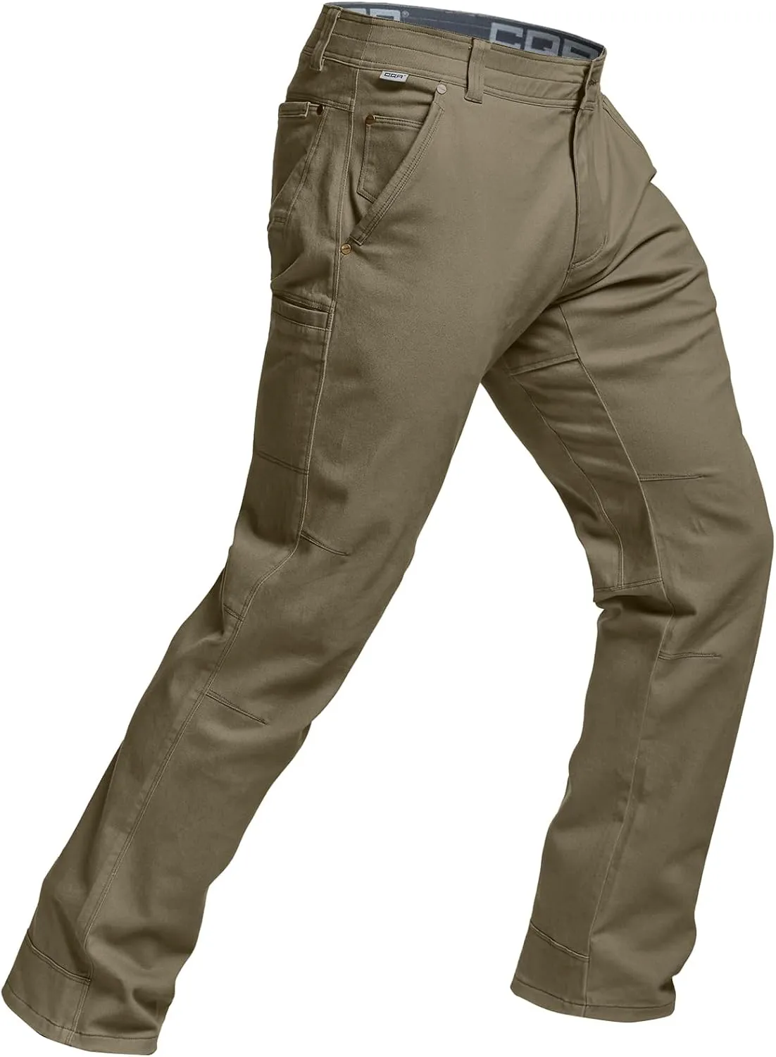 CQR Men's Motion Utility Casual Pants, Regular Fit Lightweight Work Pants, Water Resistant Outdoor Stretch Pants with Pockets