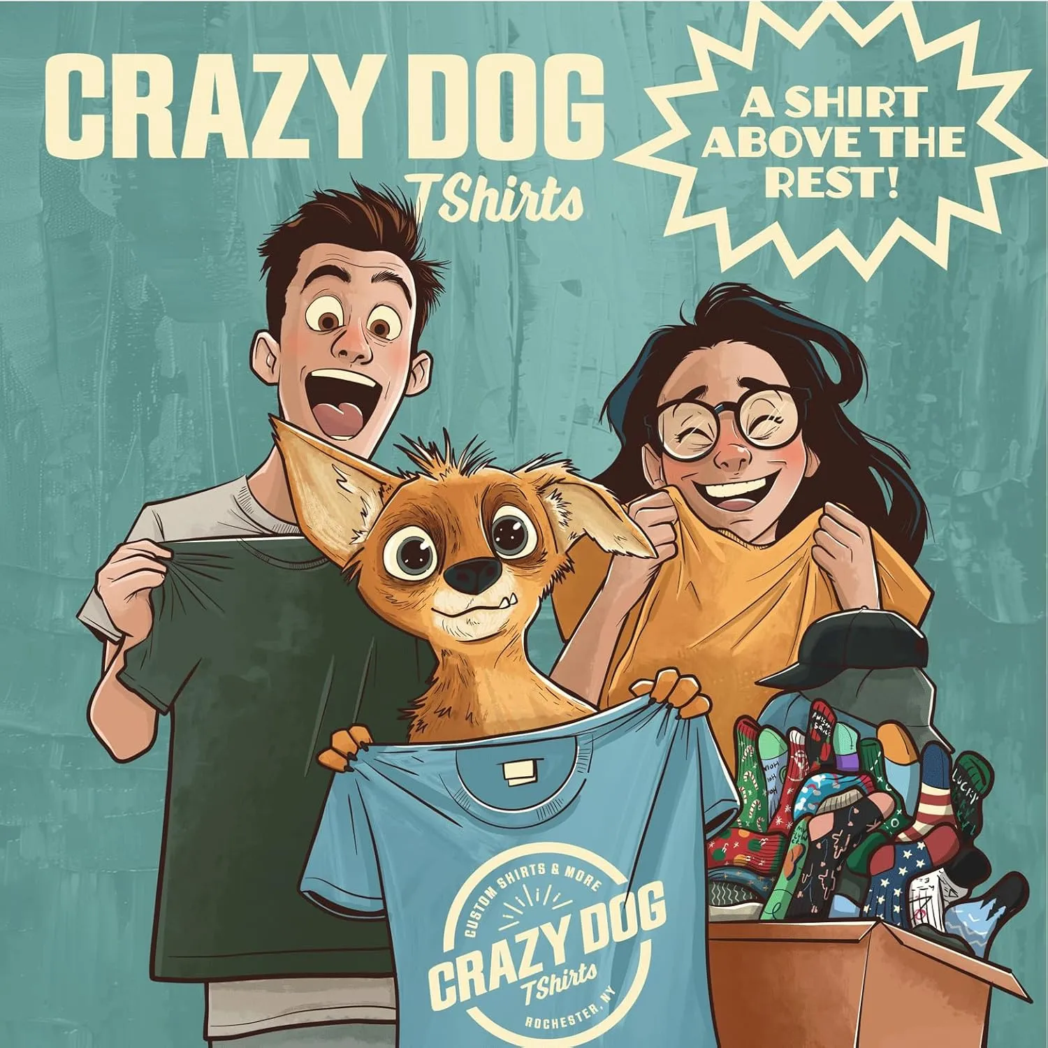 Crazy Dog Mens T Shirt Professional Crop Duster Funny Fart Shirt for Men