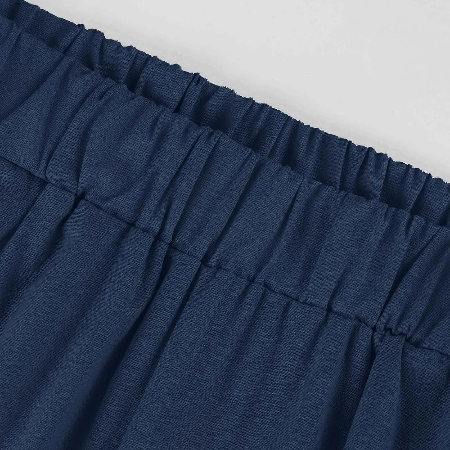 Cropped Linen Pants Women Plus Size Lightweight Summer Pants Straight Wide Leg Crop Pants Beach Pants with Pockets