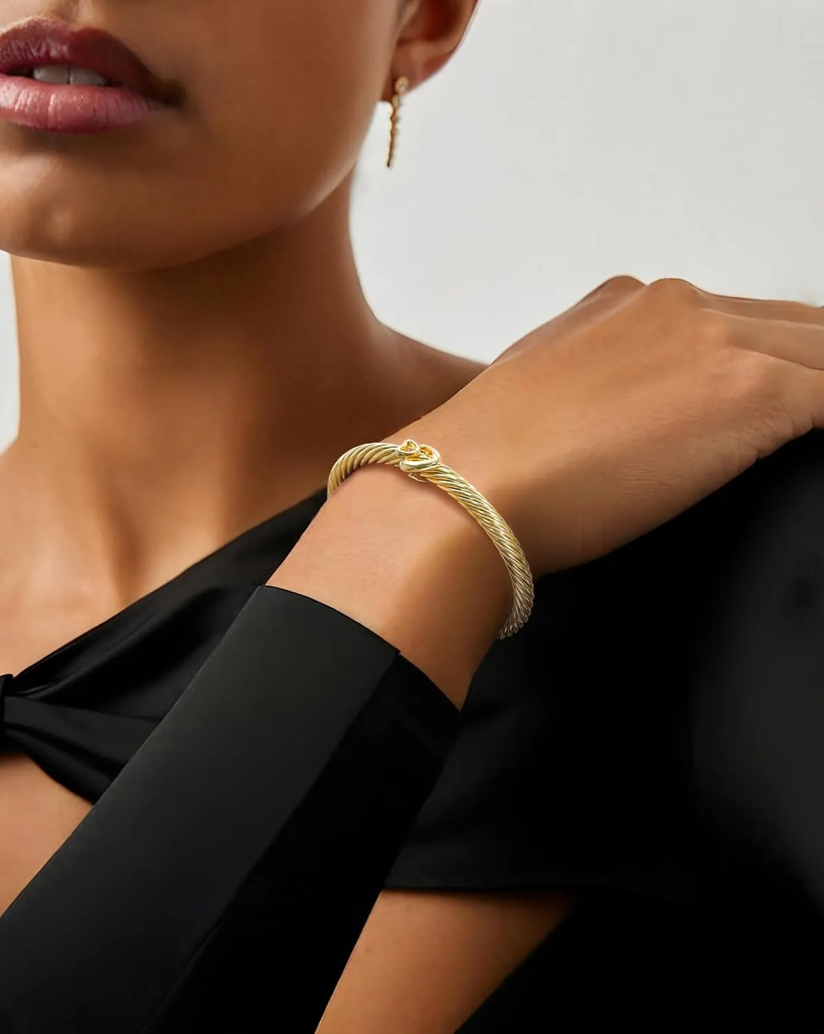 Cuff Bracelets for Women - Gold Cable Bracelets Gold Hook - Heart Bangle Designer Dupes Bracelet Jewelry Gift