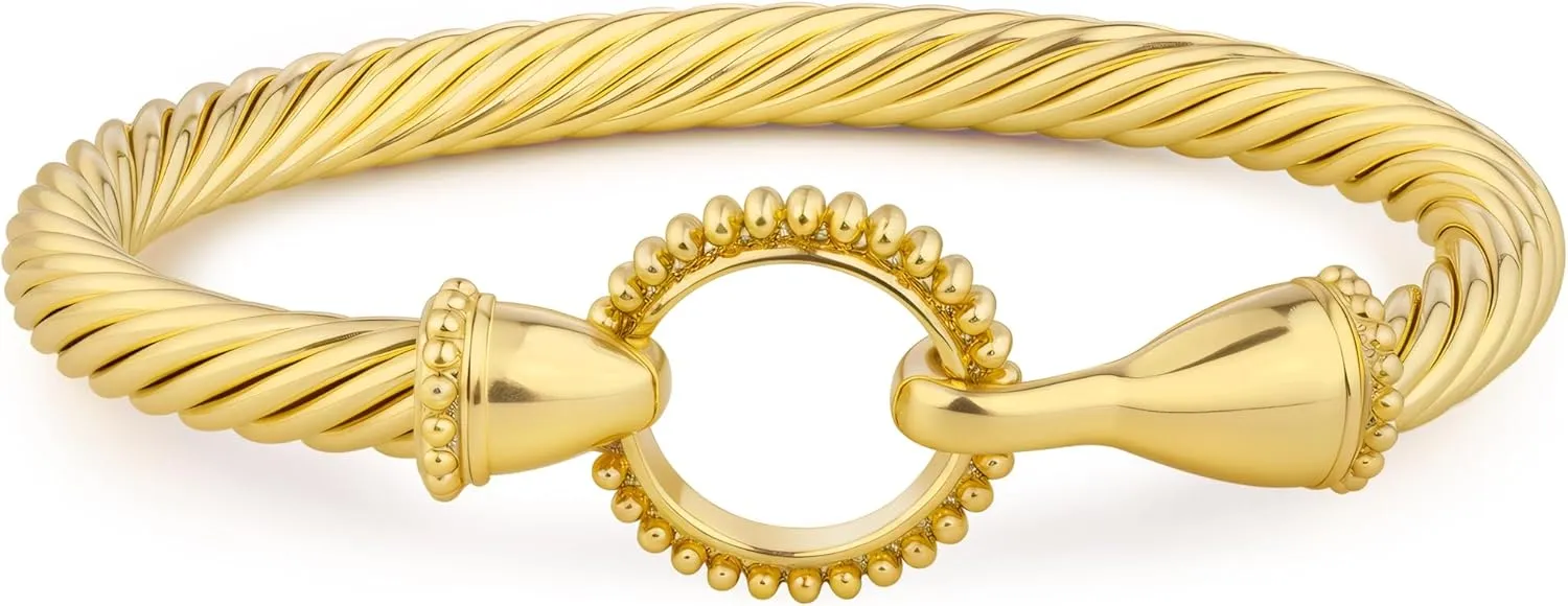 Cuff Bracelets for Women - Gold Cable Bracelets Gold Hook - Heart Bangle Designer Dupes Bracelet Jewelry Gift