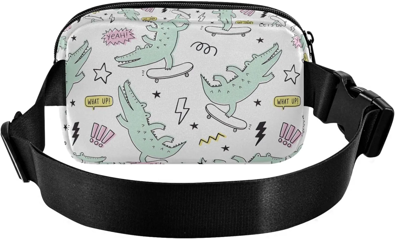 Customized Cartoon Crocodile Funny Waterproof Fanny Packs for Women Hip Pack Belt Pouch Fashion Crossbody Waist Purse