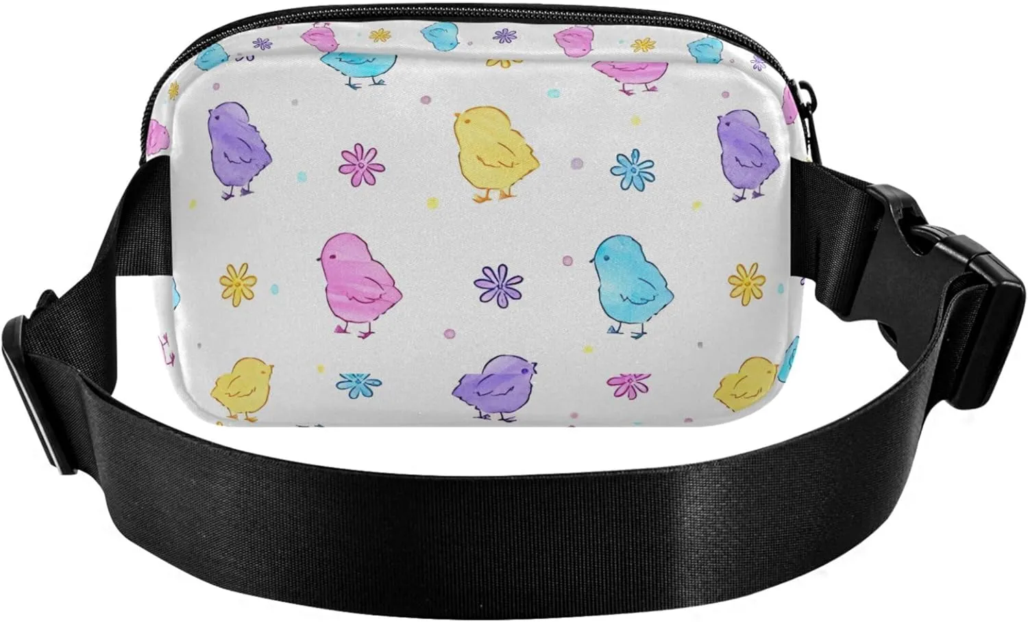 Customized Cute Easter Chickens Colorful Fanny Pack for Women Waterproof Anti Theft Belt Bag Cute Crossbody Waist Purse