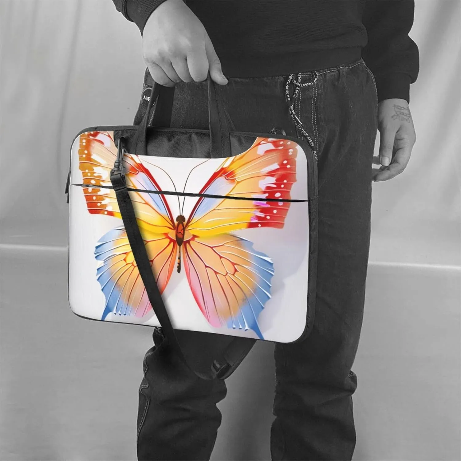 Cute Butterfly Laptop Tote Bag Travel Business Computer Bag Work Bag for Men Women