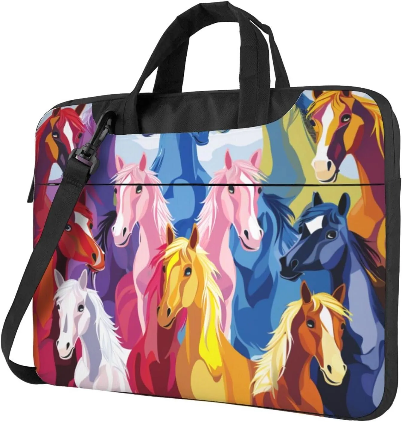 Cute Cartoon Horses Laptop Carrying Case Travel Business Computer Bag Work Bag for Men Women