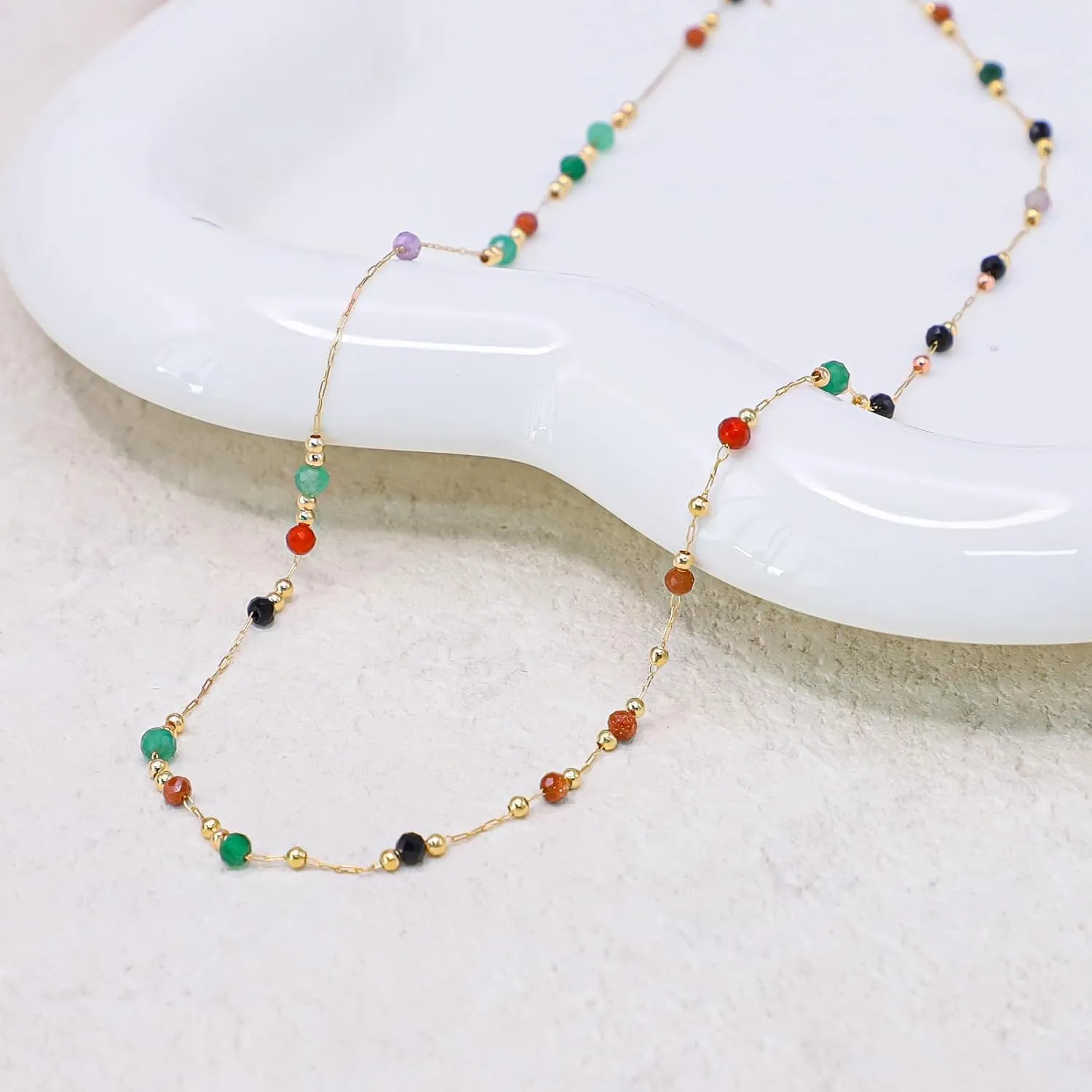 Cute Flower Charm Necklace for Women Colorful Dainty Floral Choker Silver Plated Stainless Steel Necklaces for Women Birthday Anniversary Graduation Mother's Day Gifts