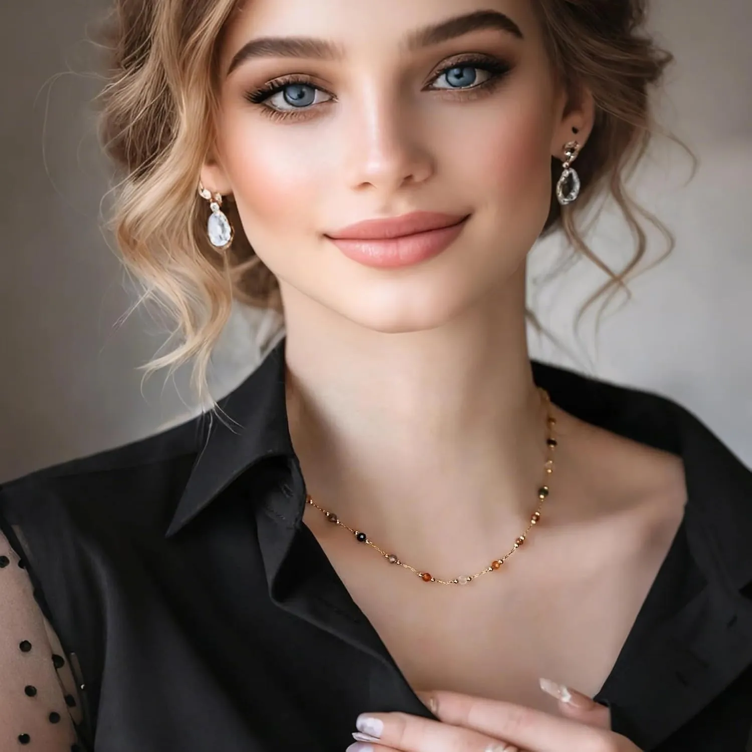 Cute Flower Charm Necklace for Women Colorful Dainty Floral Choker Silver Plated Stainless Steel Necklaces for Women Birthday Anniversary Graduation Mother's Day Gifts