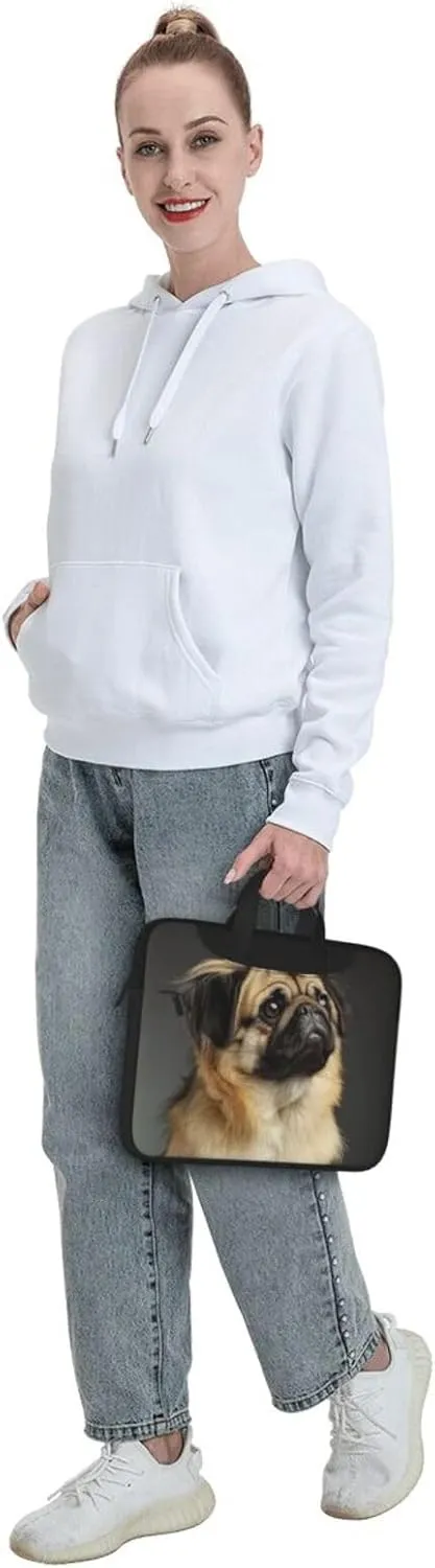 Cute Pug Printed Laptop Tote Bag Travel Business Computer Bag Work Bag for Men Women