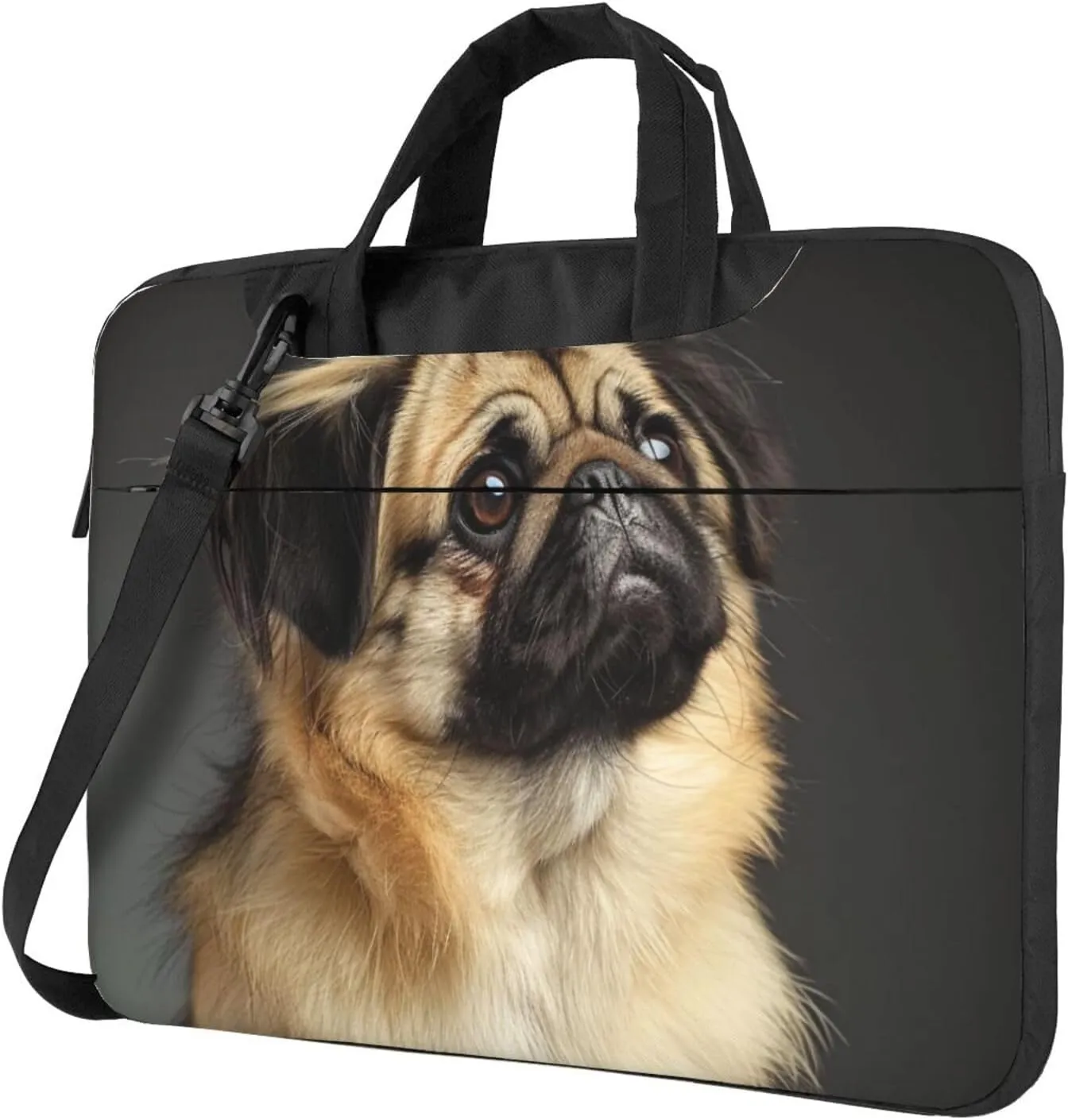 Cute Pug Printed Laptop Tote Bag Travel Business Computer Bag Work Bag for Men Women