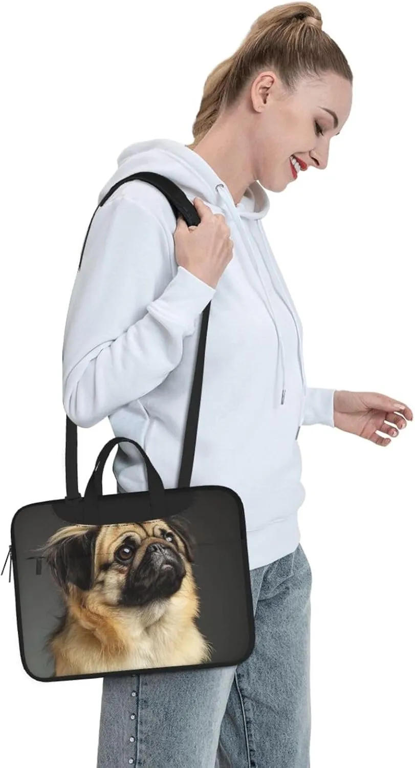 Cute Pug Printed Laptop Tote Bag Travel Business Computer Bag Work Bag for Men Women