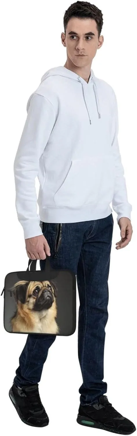 Cute Pug Printed Laptop Tote Bag Travel Business Computer Bag Work Bag for Men Women