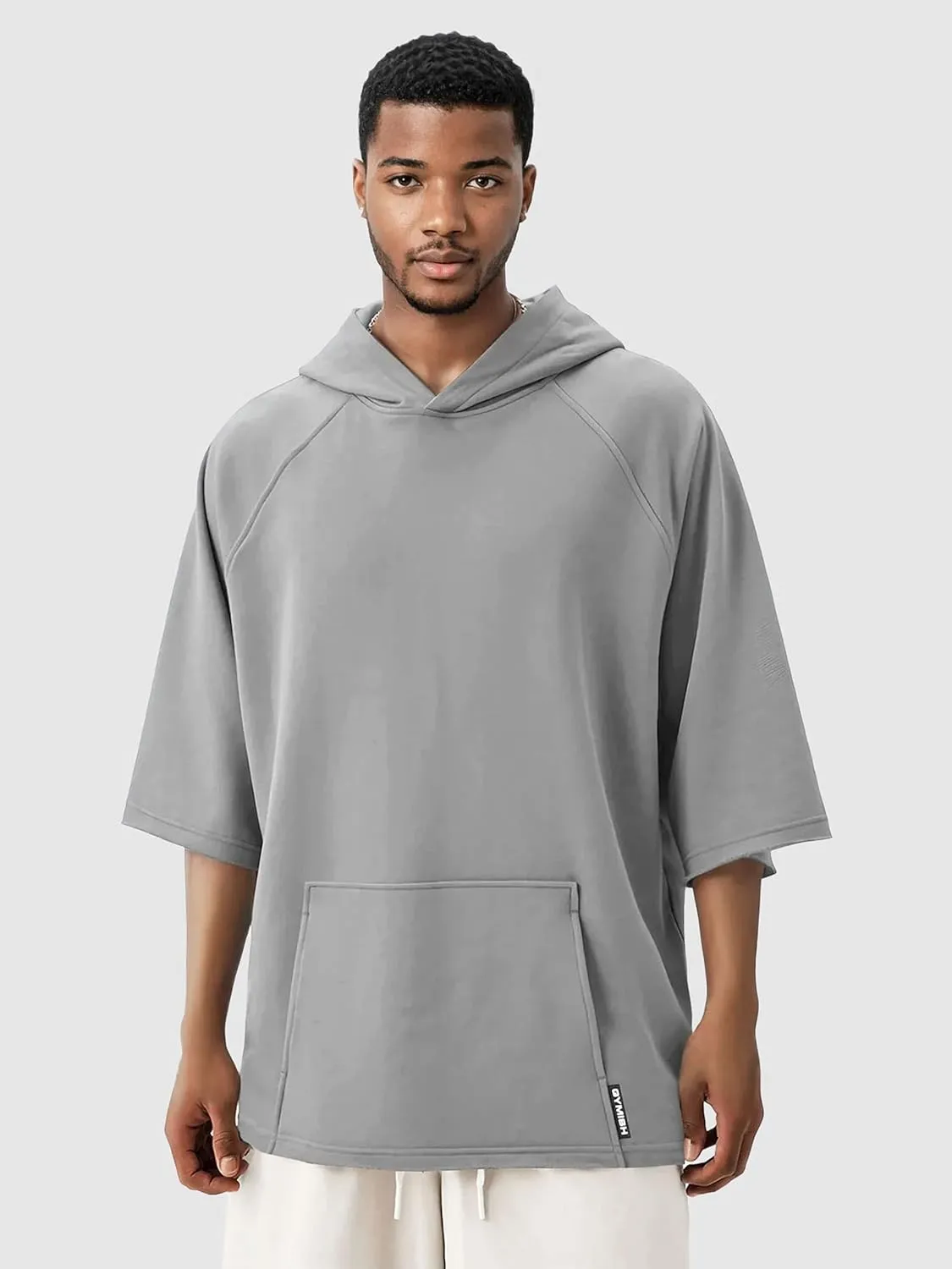 D R DETROIT REBELS Oversized Streetwear Short Sleeve Hoodie Loose Fit Pullover for Men & Women