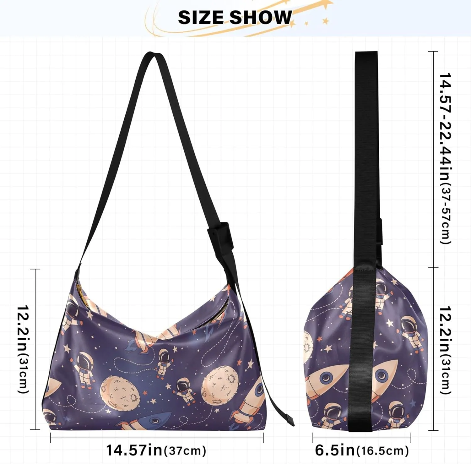 Dark Blue Sky Starry Night Cloud Ladies Leather Purses Hobo Large Purse Crossbody Animal Print Crossbody Hobo Handbag