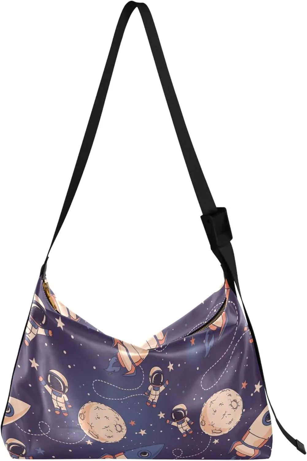 Dark Blue Sky Starry Night Cloud Ladies Leather Purses Hobo Large Purse Crossbody Animal Print Crossbody Hobo Handbag