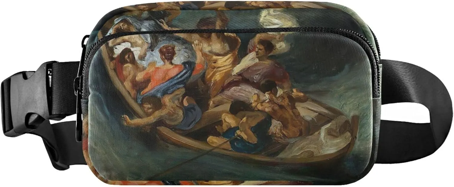 Delacroix Prints Christ Sea Galilee Fanny Packs for Women Bright Color Hip Bag Belt Pouch Waterproof Waist Pack for Women