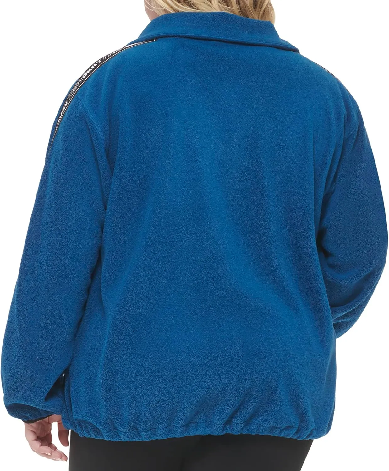DKNY Women's Sport Flip Logo Tape Quarter Zip Jacket