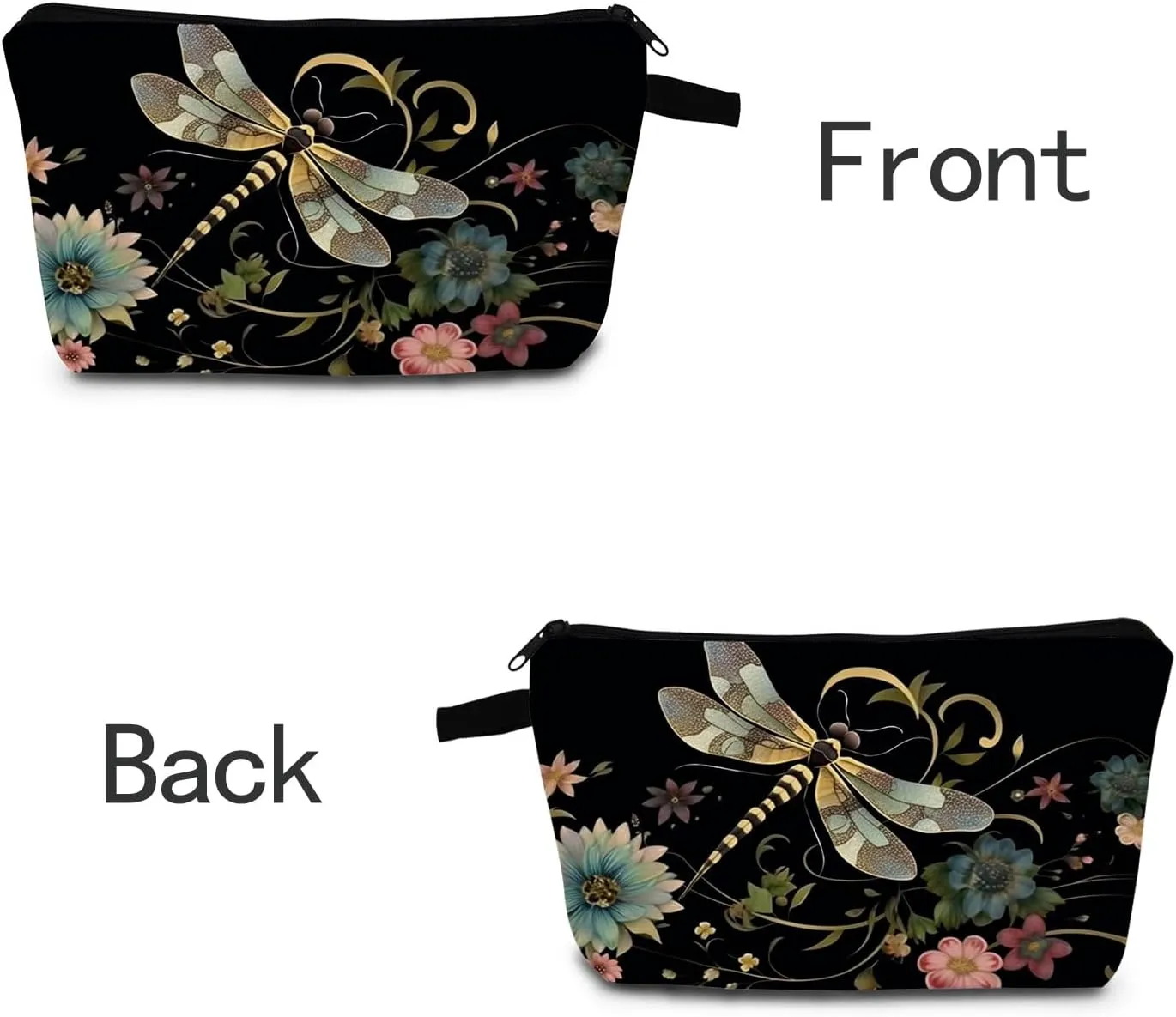 Dragonfly Print Women Makeup Bag Outdoor Portable Cosmetic Bag Toiletry Kit Travel Organizer