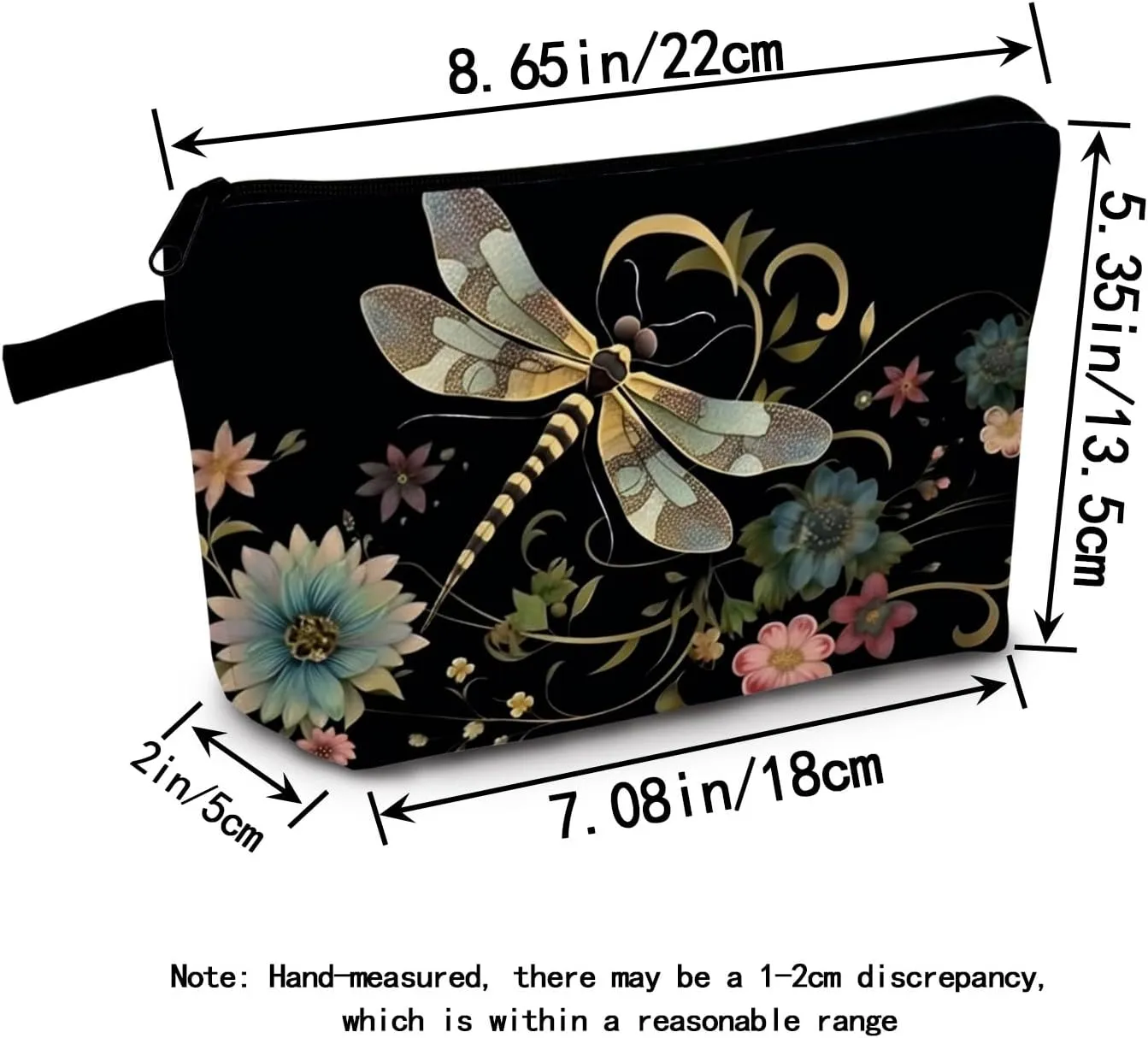 Dragonfly Print Women Makeup Bag Outdoor Portable Cosmetic Bag Toiletry Kit Travel Organizer