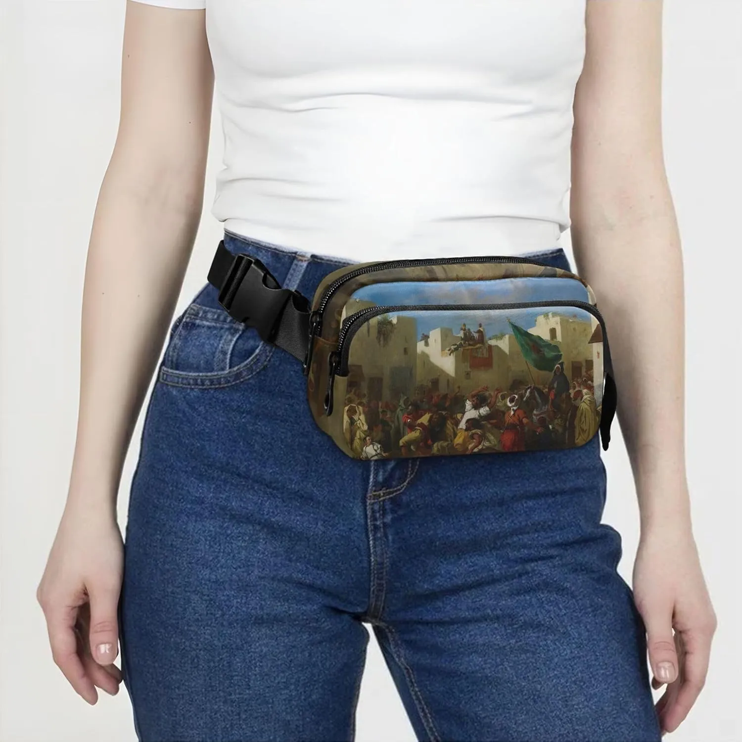 Eugne Delacroix Painting Women Fanny Packs Waterproof Hip Pack Belt Bag Festival Cross Body Waist Purse