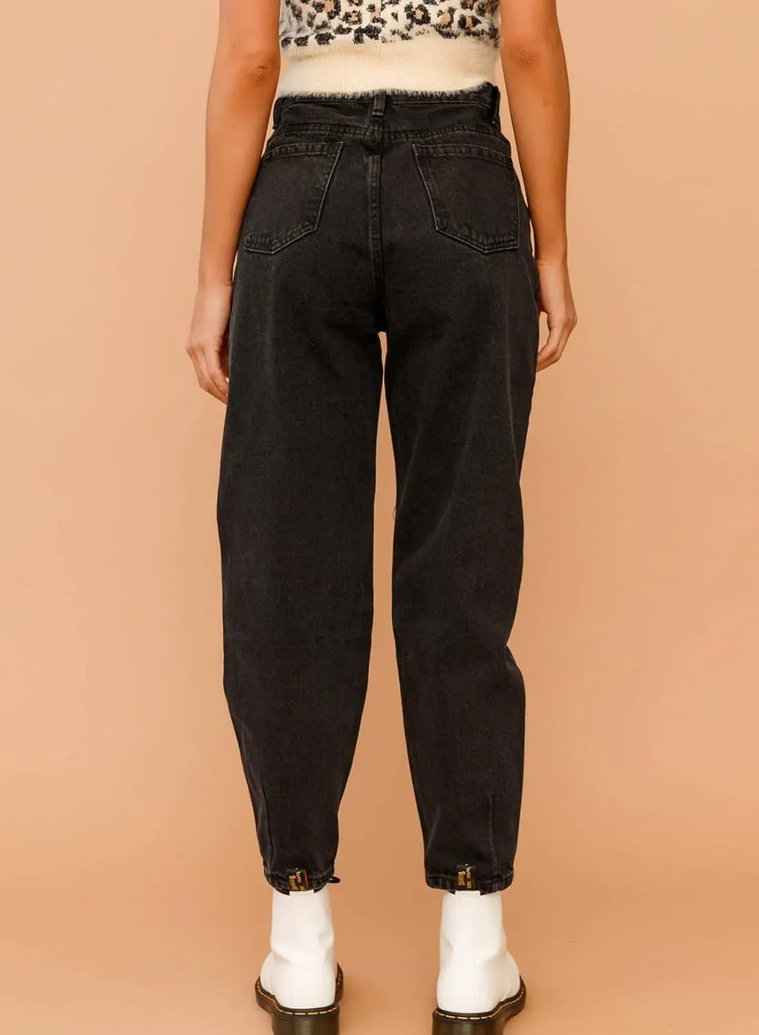 EVALESS Womens Baggy Jeans High Waisted Stretchy Boyfriend Barrel Denim Ankle Pants