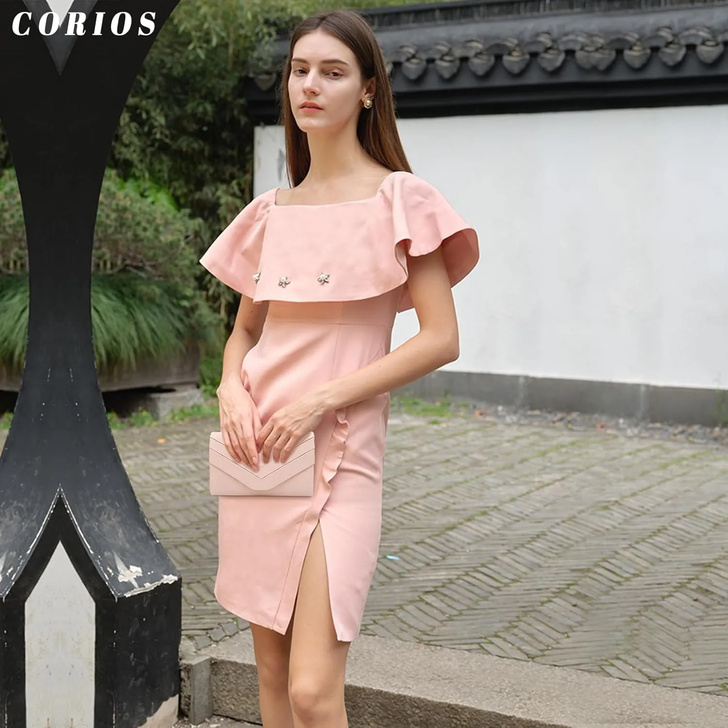 Evening Bag for Women Velvet Clutch Envelope Handbag Bridal Wedding Purse Elegant Shoulder Bag with Detachable Chain