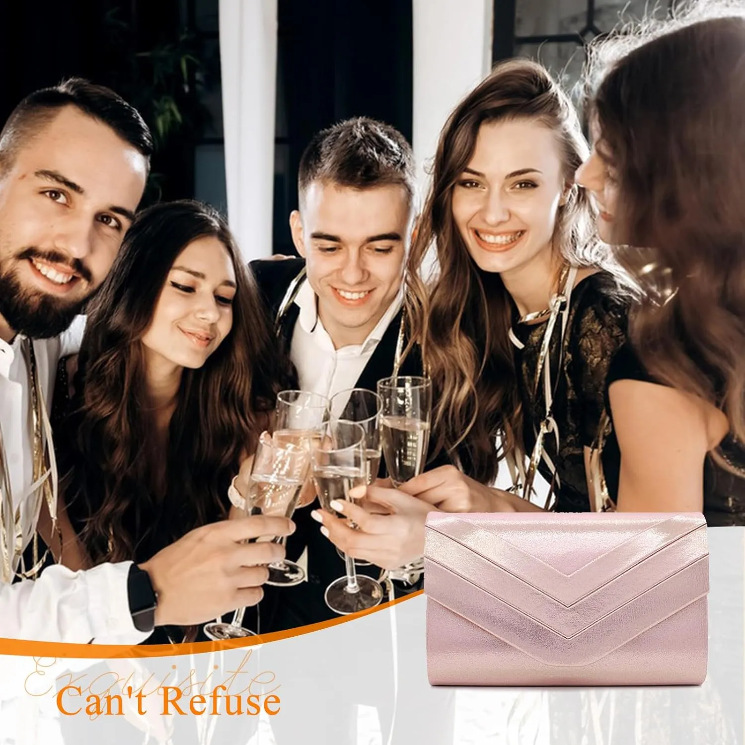 Evening Bag for Women Velvet Clutch Envelope Handbag Bridal Wedding Purse Elegant Shoulder Bag with Detachable Chain