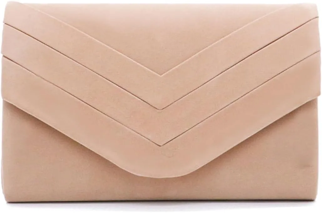 Evening Bag for Women Velvet Clutch Envelope Handbag Bridal Wedding Purse Elegant Shoulder Bag with Detachable Chain