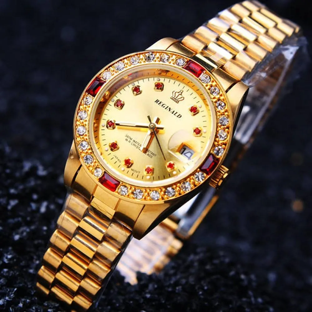 FANMIS Men's Luxury Business Waterproof Wristwatch Analog Two Tone Stainless Steel Date Quartz Watches