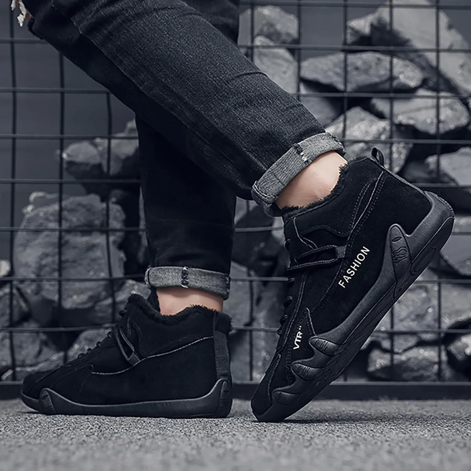 Fashion Men Breathable Comfortable Leisure Solid Color Sport Ankle Boots Climbing Shoes Rain Boots Casual Shoes