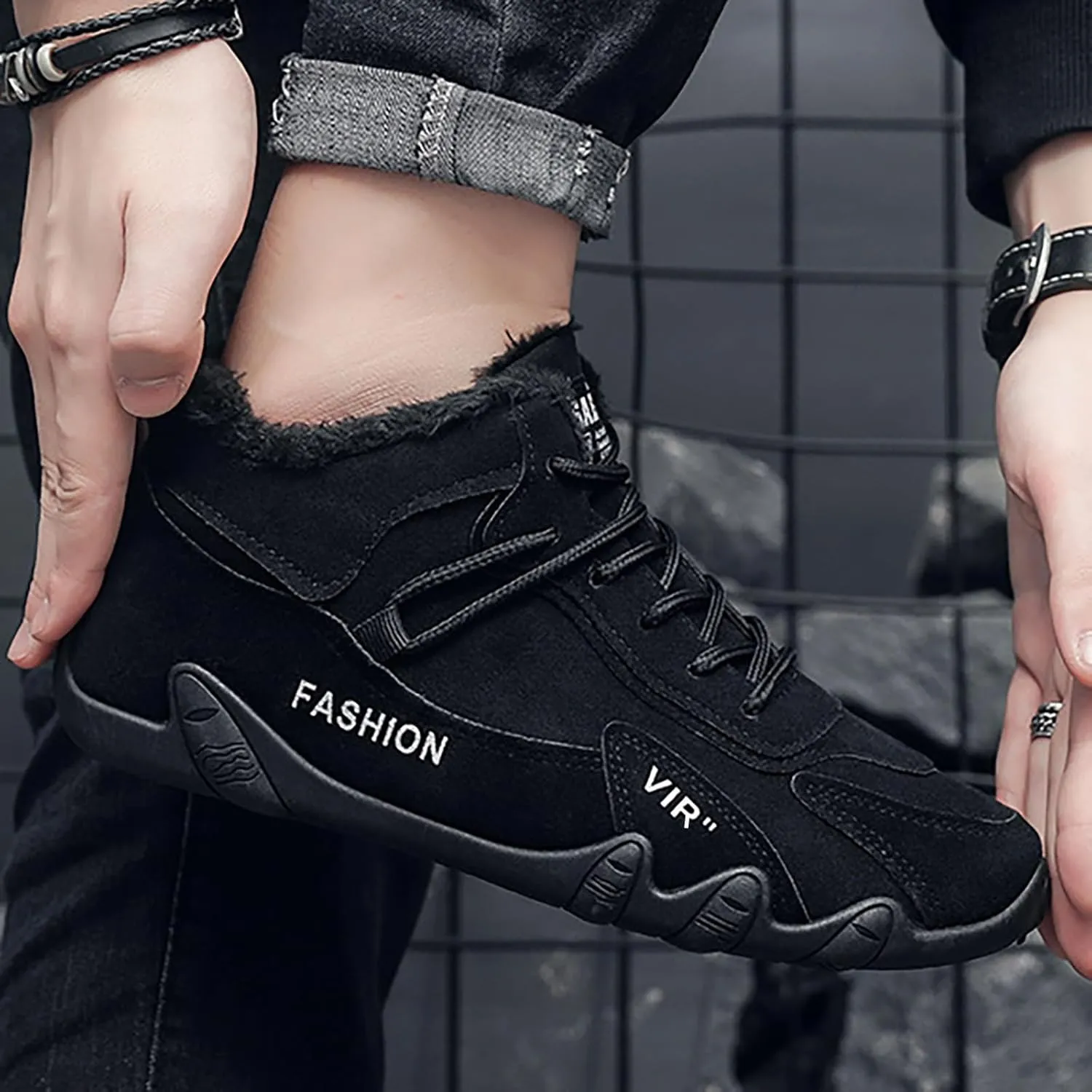 Fashion Men Breathable Comfortable Leisure Solid Color Sport Ankle Boots Climbing Shoes Rain Boots Casual Shoes