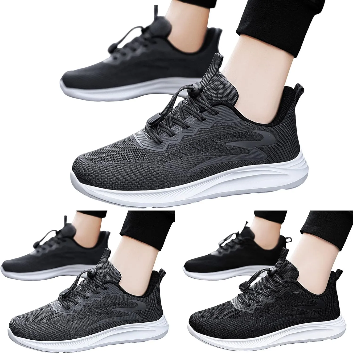 Fashion Summer Men Sports Shoes Flat Bottom Soft Bottom Non Slip Lace Up Solid Color and Minimalist Mens Sneaker