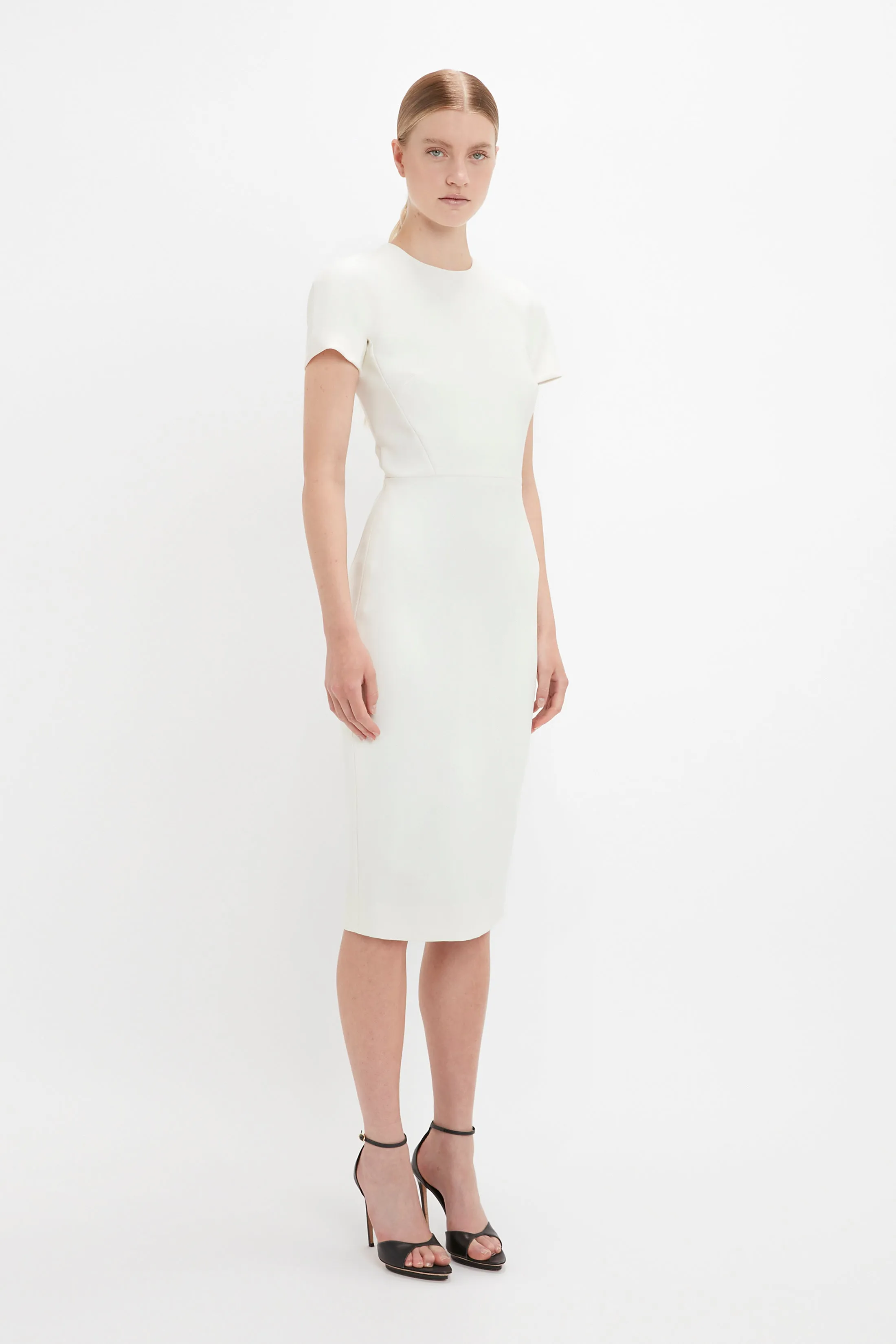 Fitted T-shirt Dress In Ivory